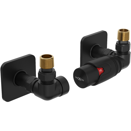 Mexen G00 termosztatikus készlet, tengelyirányú, S takarókkal, fekete - W903-900-909-70