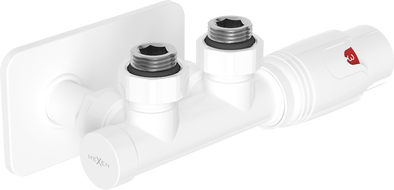 Mexen G00 termosztatikus szögletes készlet S burkolattal, Duplex, DN50, fehér - W907-900-910-20