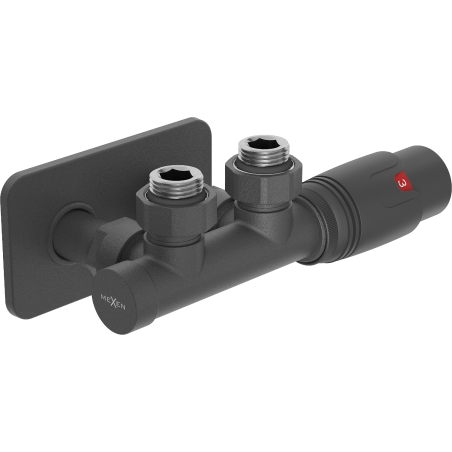 Mexen G00 set termostatic unghiular cu mască S, Duplex, DN50, antracit - W907-900-910-66