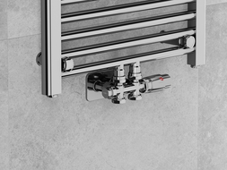 Set Mexen G00 termostatic colțar/drept cu rozetă S, Duplex, DN50, crom - W908-900-910-01