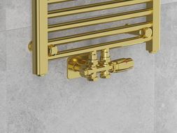 Mexen G00 set termostatic unghiular/drept cu subrosca S, Duplex, DN50, auriu - W908-900-910-50