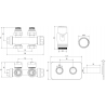 Mexen G00 set de termostat unghi/prost cu mască S, Duplex, DN50, negru - W908-900-910-70