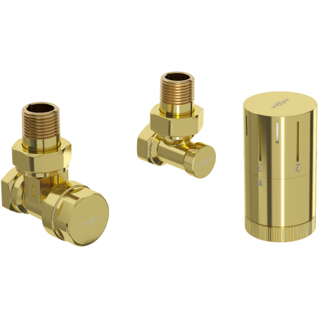 Mexen G05 szögletes termosztatikus készlet, arany - W901-958-50