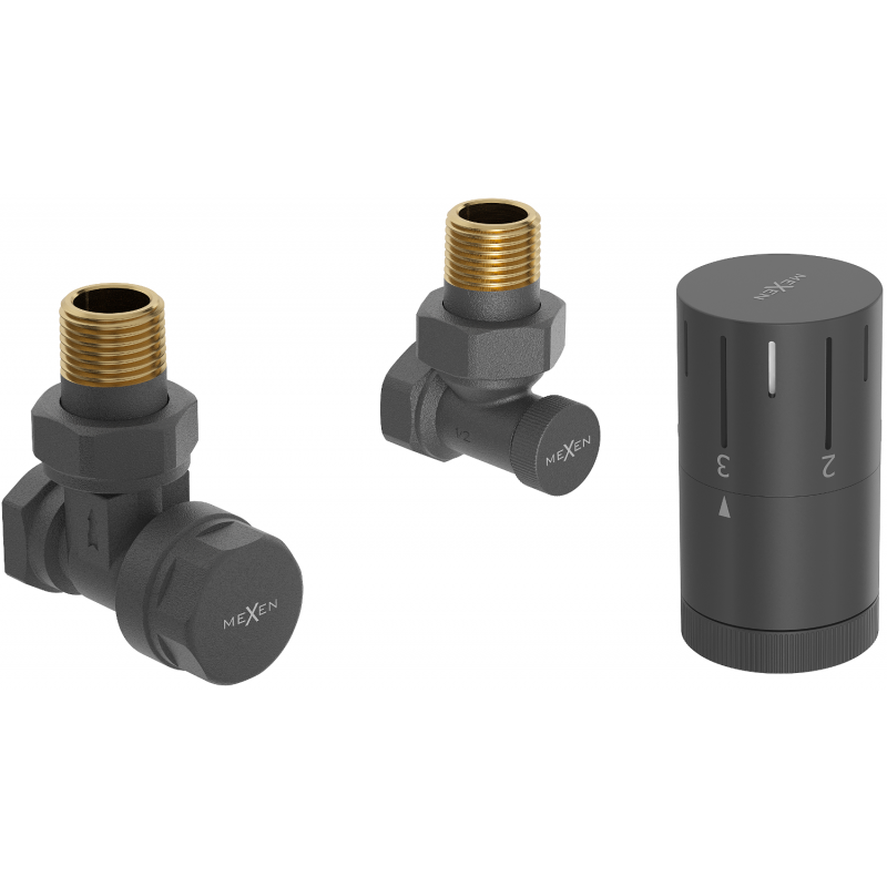 Mexen G05 set termostatic unghiular, antracit - W901-958-66