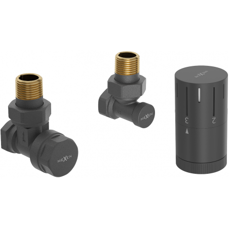 Mexen G05 set termostatic colțar, antracit - W901-958-66