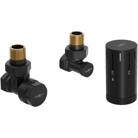 Mexen G05 set termostatic unghiular, negru - W901-958-70