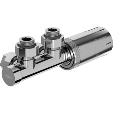 Mexen G05 set termostatic unghiular, Duplex, DN50, crom - W907-958-01