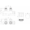 Mexen G05 termosztatikus szett szögletes, Duplex, DN50, fehér - W907-958-20