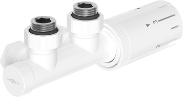 Mexen G05 termosztatikus szett szögletes, Duplex, DN50, fehér - W907-958-20