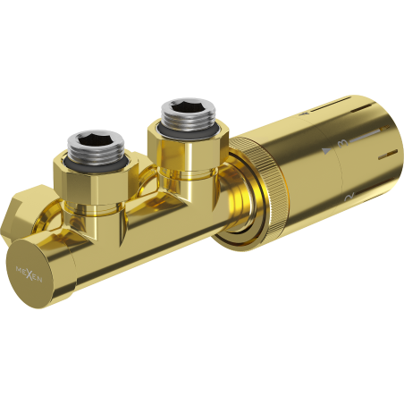 Mexen G05 termosztatikus sarokszelep készlet, Duplex, DN50, arany - W907-958-50
