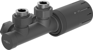 Mexen G05 termosztatikus szett szögletes, Duplex, DN50, antracit - W907-958-66