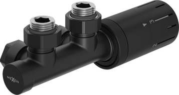Mexen G05 set termostatic unghiular, Duplex, DN50, negru - W907-958-70