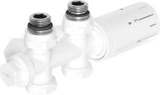 Mexen G05 set termostatic unghiular/drept, Duplex, DN50, alb - W908-958-20
