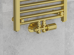 Mexen G05 termosztatikus szett sarok/egyenes, Duplex, DN50, arany - W908-958-50