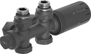 Mexen G05 termosztatikus szett sarok/egyenes, Duplex, DN50, antracit - W908-958-66