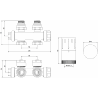 Mexen G05 termosztatikus szett szögletes/egyenes, Duplex, DN50, fekete - W908-958-70