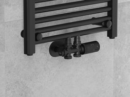 Mexen G05 set termostatic unghiular/drept, Duplex, DN50, negru - W908-958-70