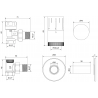 Mexen G05 set termostatic unghiular cu mască R, auriu - W901-958-904-50