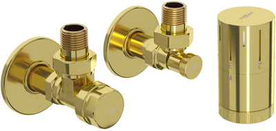 Mexen G05 termosztatikus készlet sarokmaszkkal R, arany - W901-958-904-50