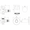 Mexen G05 set termostatic de colț cu mască R, antracit - W901-958-904-66