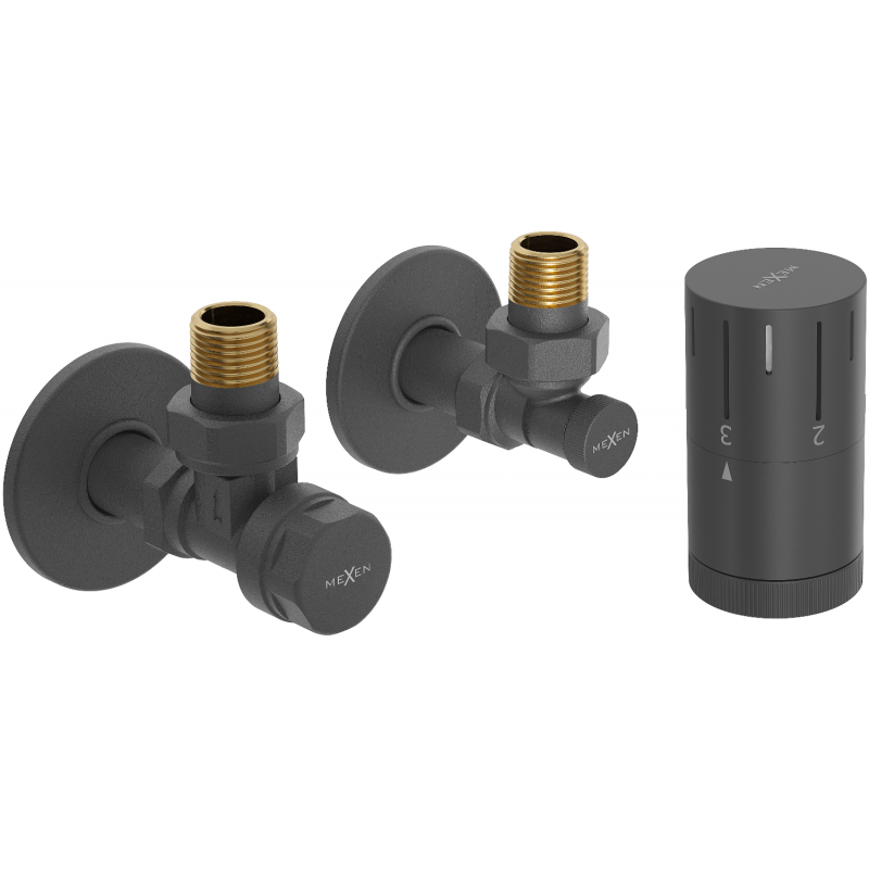 Mexen G05 set termostatic de colț cu mască R, antracit - W901-958-904-66