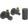 Mexen G05 set termostatic de colț cu mască R, antracit - W901-958-904-66