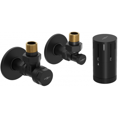 Mexen G05 set termostatic colțar cu mască R, negru - W901-958-904-70