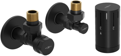 Mexen G05 set termostatic colțar cu mască R, negru - W901-958-904-70
