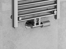 Mexen G05 set termostatic în unghi cu mască R, Duplex, DN50, crom - W907-958-905-01