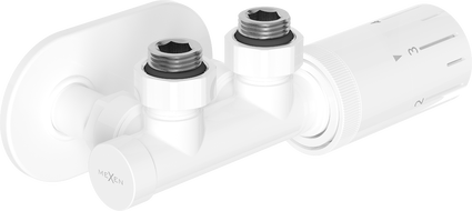Mexen G05 set termostatic colțar cu acoperire R, Duplex, DN50, alb - W907-958-905-20