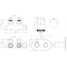 Mexen G05 termosztatikus szett sarokmaszk R, Duplex, DN50, arany - W907-958-905-50