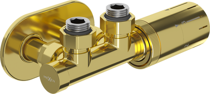 Mexen G05 termosztatikus szett sarokmaszk R, Duplex, DN50, arany - W907-958-905-50