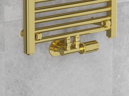 Mexen G05 termosztatikus szett sarokmaszk R, Duplex, DN50, arany - W907-958-905-50