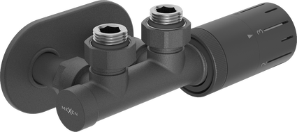 Mexen G05 termosztatikus sarok készlet R takaróval, Duplex, DN50, antracit - W907-958-905-66