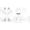 Mexen G05 sarok-/egyenes termosztatikus készlet sapkával R, Duplex, DN50, króm - W908-958-905-01