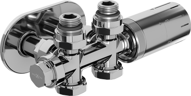 Mexen G05 set cu termostat unghiular/straight cu mascare R, Duplex, DN50, crom - W908-958-905-01