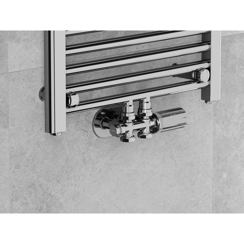 Mexen G05 set termostatic unghiular/drept cu mască R, Duplex, DN50, crom - W908-958-905-01