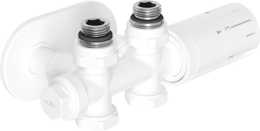 Mexen G05 set termostatic unghiular/drept cu masca R, Duplex, DN50, alb - W908-958-905-20