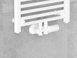 Mexen G05 set termostatic unghiular/drept cu masca R, Duplex, DN50, alb - W908-958-905-20