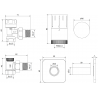 Mexen G05 set termostatic unghiular cu capac S, crom - W901-958-909-01