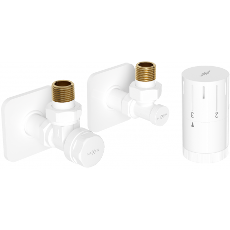 Mexen G05 termosztatikus szögletes készlet burkolattal S, fehér - W901-958-909-20