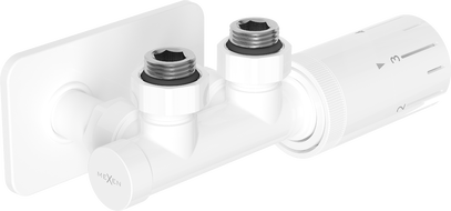 Mexen G05 set de termostat unghiular cu capac S, Duplex, DN50, alb - W907-958-910-20