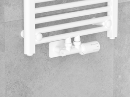 Mexen G05 termosztatikus szett szögletes burkolattal S, Duplex, DN50, fehér - W907-958-910-20