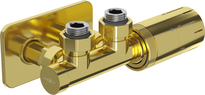 Mexen G05 set de termostate unghiular cu mască S, Duplex, DN50, auriu - W907-958-910-50