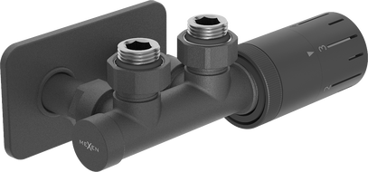 Mexen G05 termosztátos sarokszelep készlet S maszkolással, Duplex, DN50, antracit - W907-958-910-66