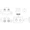 Mexen G05 termosztatikus szögletes készlet fedővel S, Duplex, DN50, fekete - W907-958-910-70