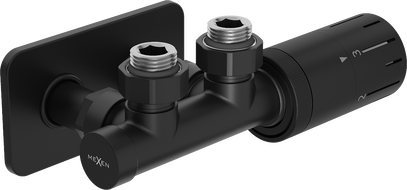 Mexen G05 termosztatikus sarokszelep készlet S maszkolással, Duplex, DN50, fekete - W907-958-910-70