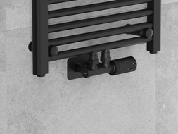 Mexen G05 set termostatic unghiular cu masca S, Duplex, DN50, negru - W907-958-910-70