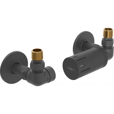Mexen G05 termosztatikus készlet, tengelyirányú R borítással, antracit - W903-958-904-66