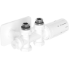 Mexen G05 szögletes/egyenes termosztatikus készlet S fedővel, Duplex, DN50, fehér - W908-958-910-20